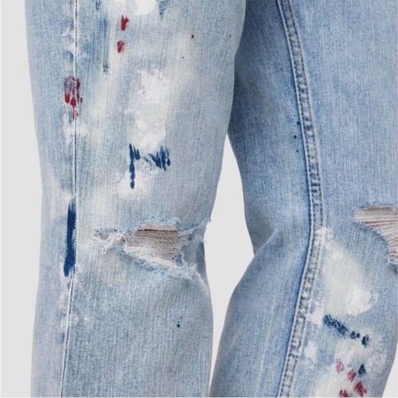Hudson Womens Size 26 Thalia 90s Loose Paint Distressed Jeans - Picture 3 of 16
